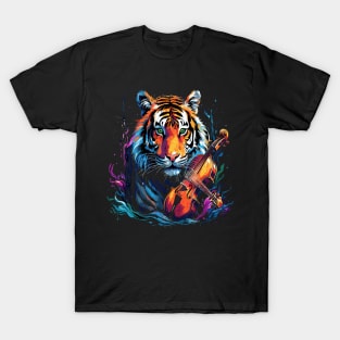 Siberian Tiger Playing Violin T-Shirt